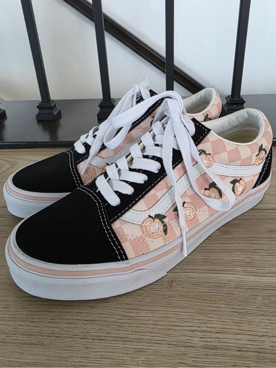 Vans Shoes - Vans Peach Checkerboard Peach Floral Old Skool Sneakers - Women's